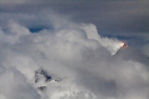 Zugspitze in Wolken gehüllt